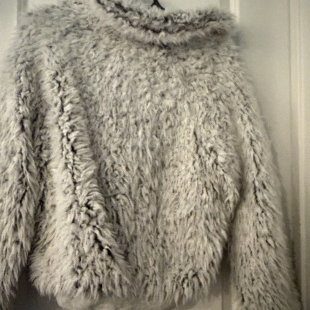 Cream Faux Fur Zip-Up Jacket - Picture 2 of 3